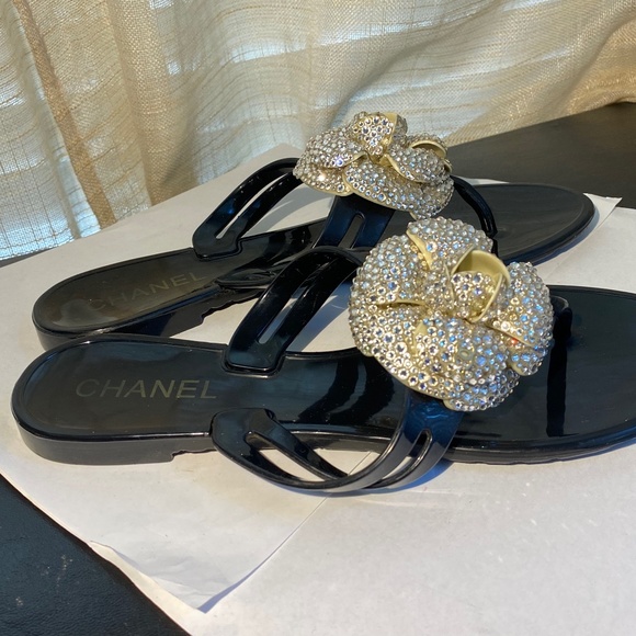 Chanel thong jelly sandals slides 38-8 Italy flip-flops flats mules slip-ons ins - Picture 4 of 8